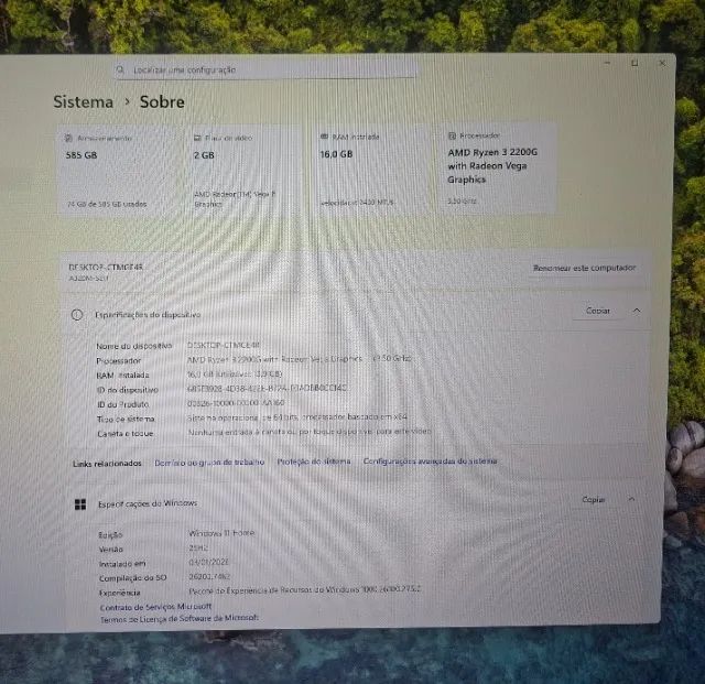 Gabinete PC Gamer AMD Ryzen 3 2200G, DDR4 16gb, SSD 128 + HD 500 Lindo e Impecável - Foto 5