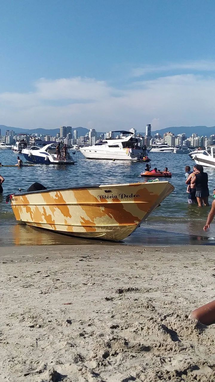 Barco de alumínio com motor e carreta - Foto 2