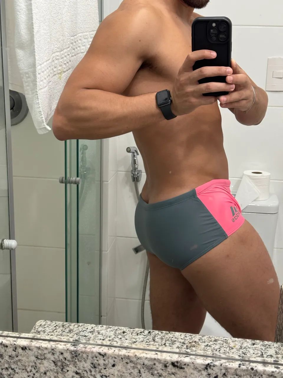 Sunga Adidas Rosa/Cinza