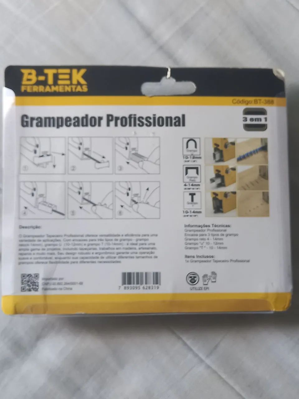 Grampeador profissional 3 em 1 B-TEK - Foto 2