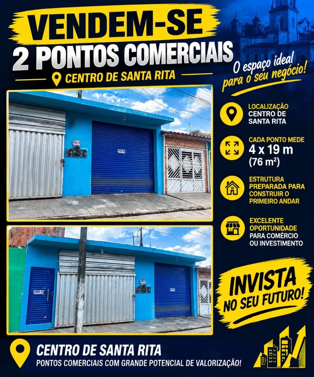Ponto comercial no centro da santa Rita 