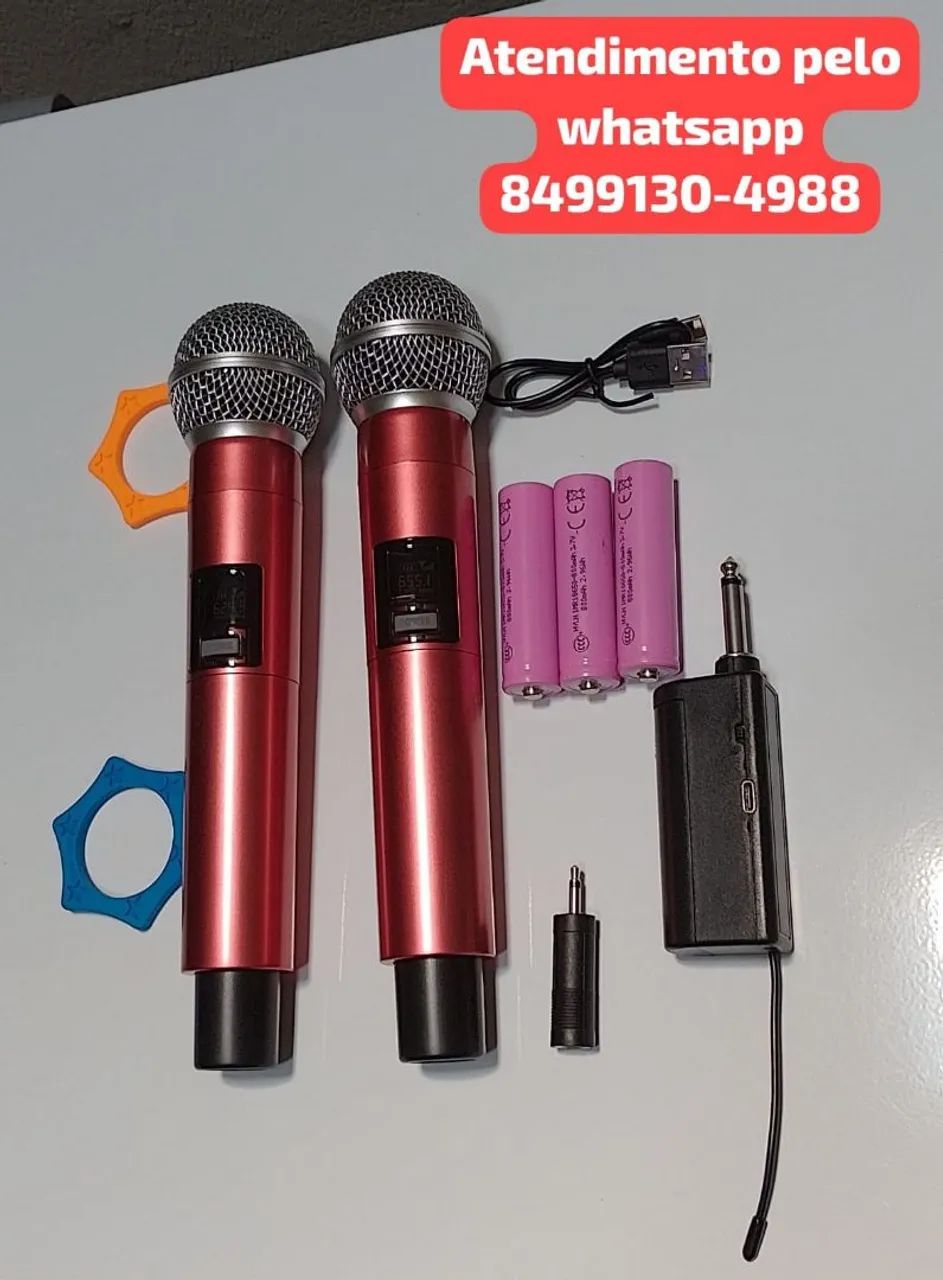 Microfone sem fio Recarregável 