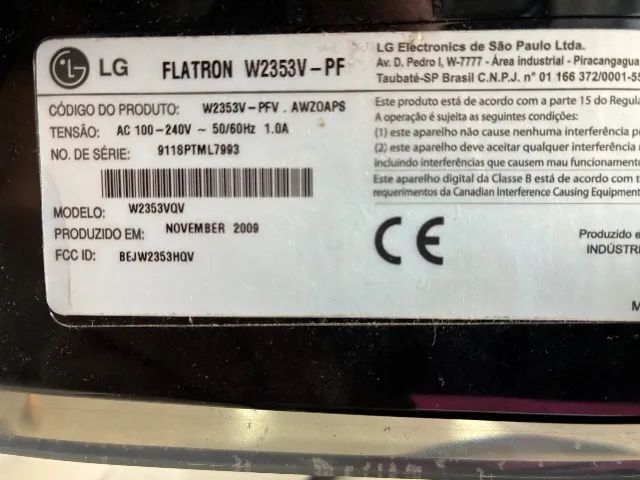 Monitor LG flatron w2353v-pf com defeito - Foto 2