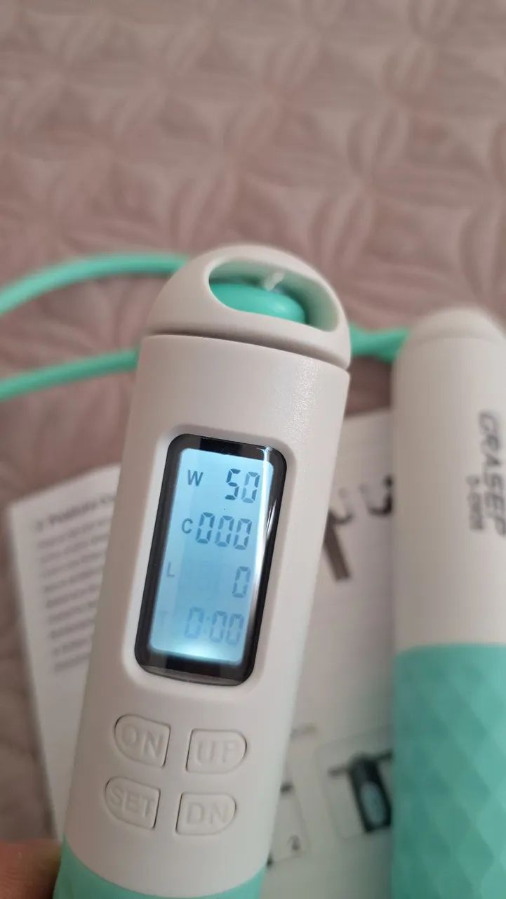 Corda eletronica de pular de academia, ginástica e saúde com visor marcador de pulos,  - Foto 4