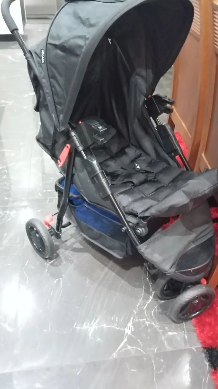 Carrinho de bebê com bebê conforto  - Foto 2