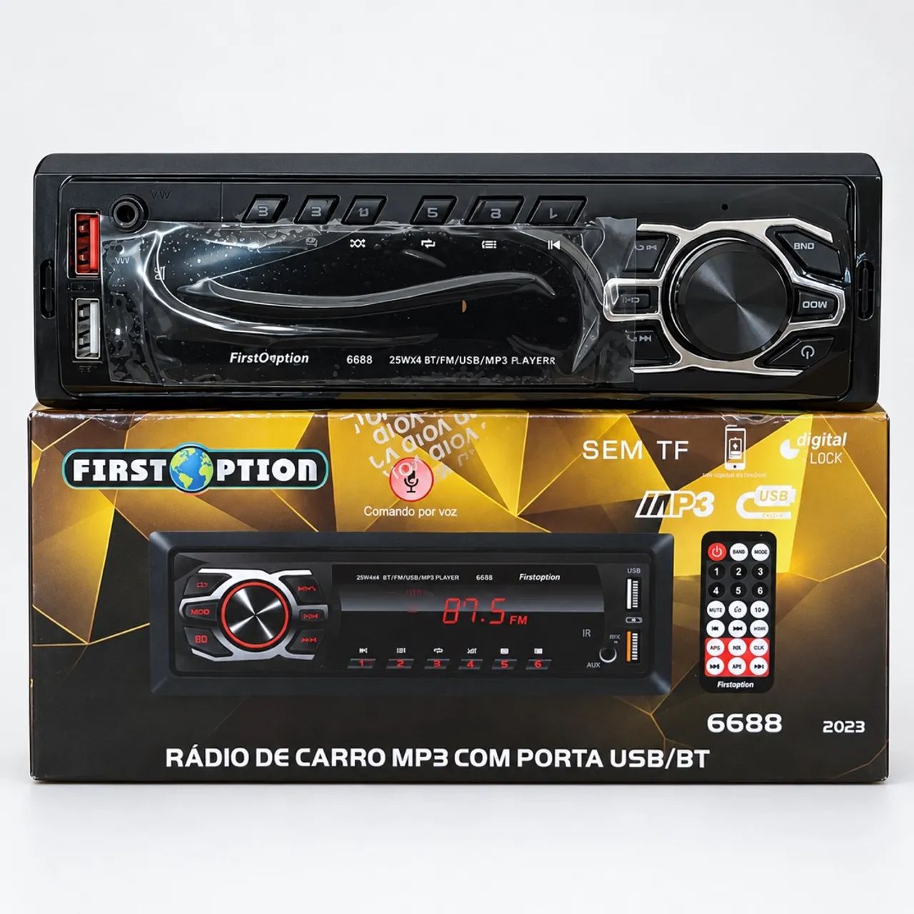 Som Automotivo com Bluetooth, USB e Rádio FM 