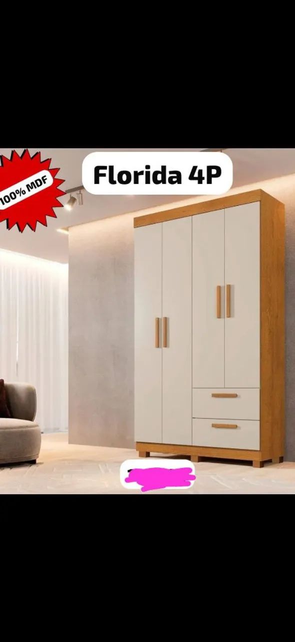 Vendo 1 guarda roupa de 4p novo , valor final 680,00, retirar  no  local 
