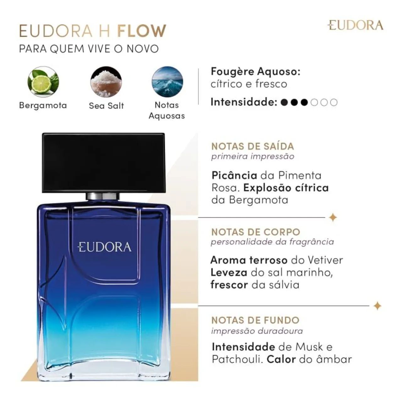 Eudora H Flow Desodorante Colônia 100ml - Foto 2