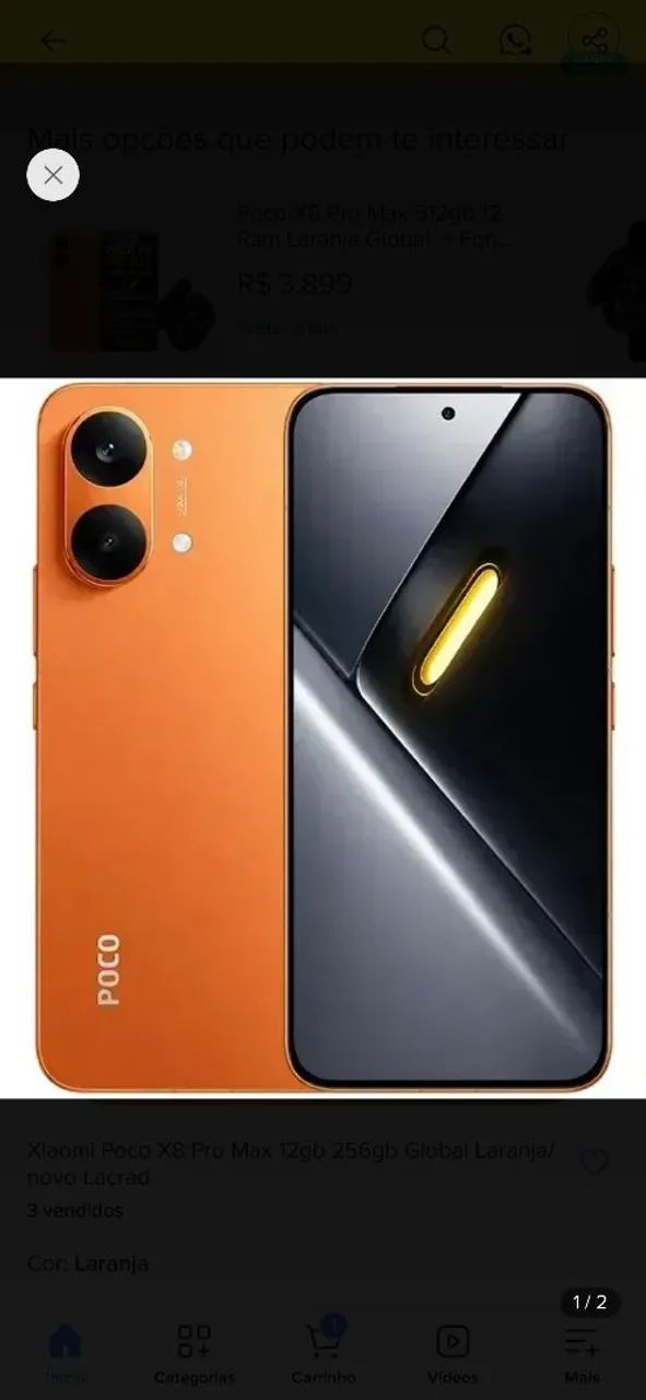 VENDO POCO X8 PRO MAX 512GB LARANJA ? - Foto 2