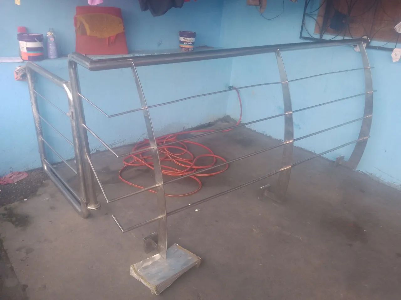 Corrimão com portão de inox 
