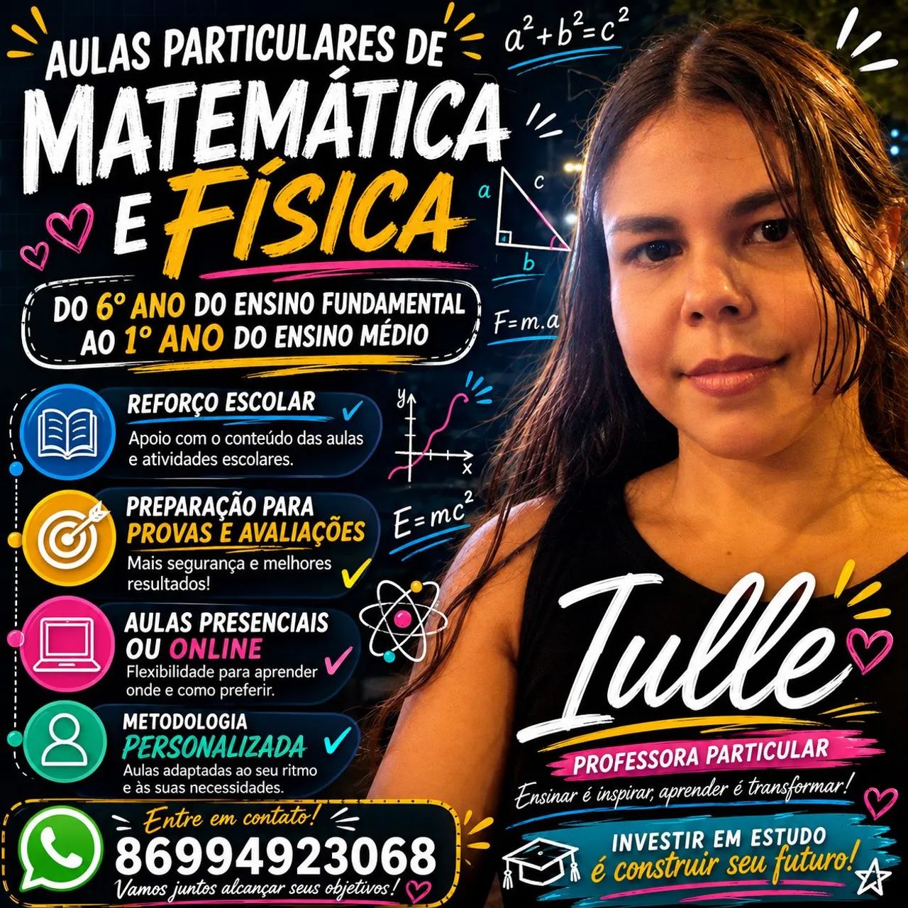 Professora de Matemática e de Física