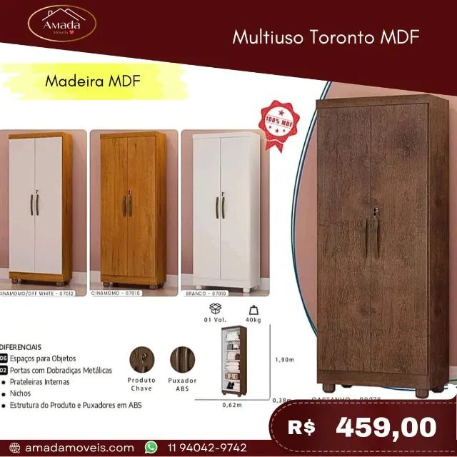 Multiuso Toronto MDF, a pronta entrega 