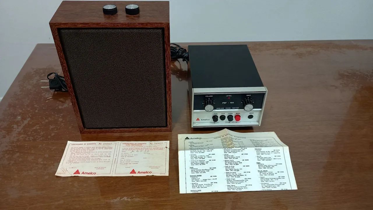 Amplivox Amelco PSF-100L com caixa acústica novos de  1986