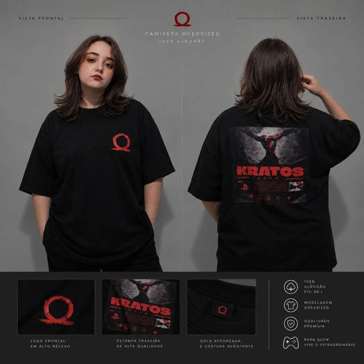 Camisa Oversized Kratos. 