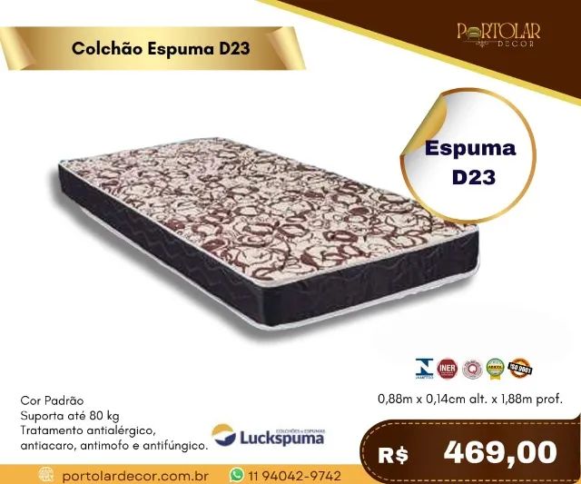 Colchão Espuma D23, a pronta entrega 