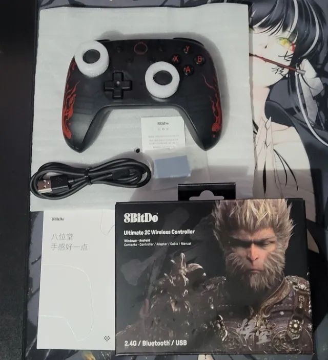 Controle 8BitDo Ultimate 2C Black Myth Wukong, Tri-Mode, Sem fio 2.4GHZ, BT, Fio. [NOVO] - Foto 2