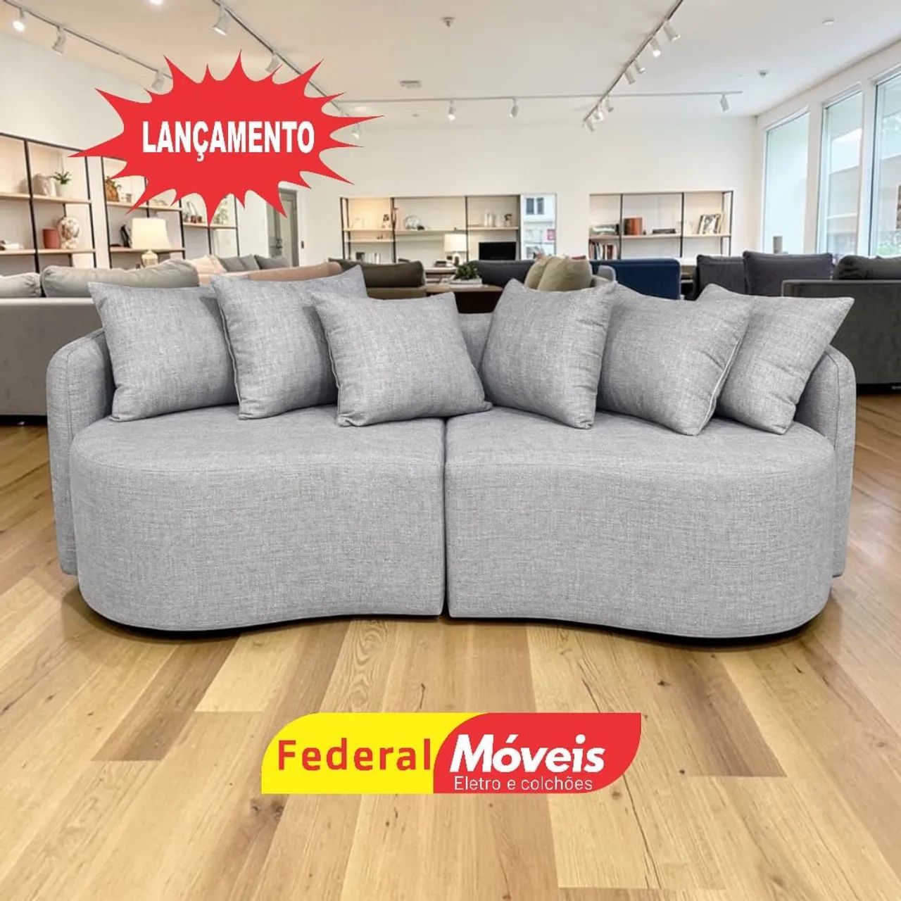 Sofá Orgânico Elegante 2,46m Super Oferta - Solicite Catálogo 