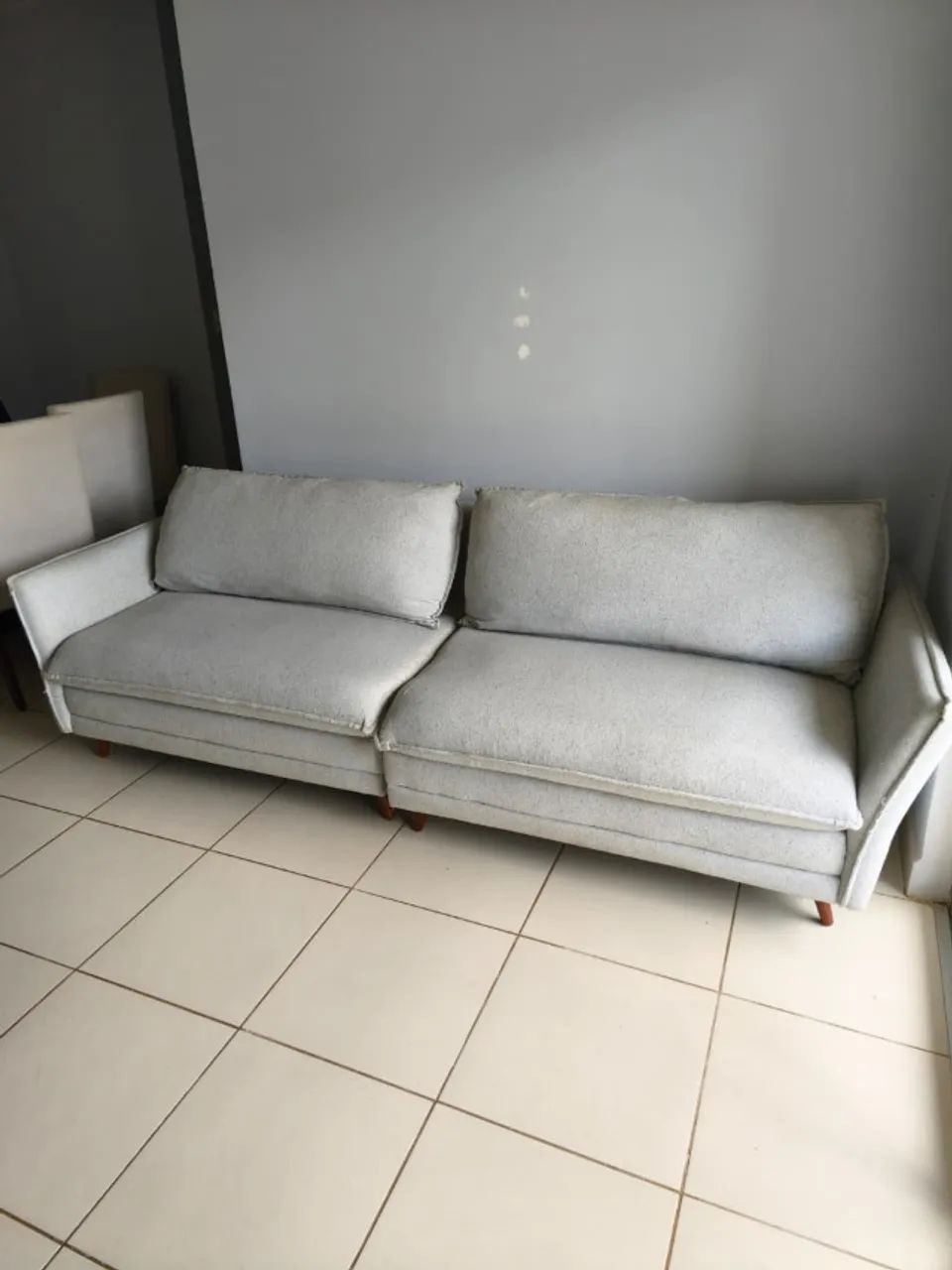  Sofá Slim Nazar 2,52m para 4 pessoas - Cor Linho Cinza Solar - Foto 4