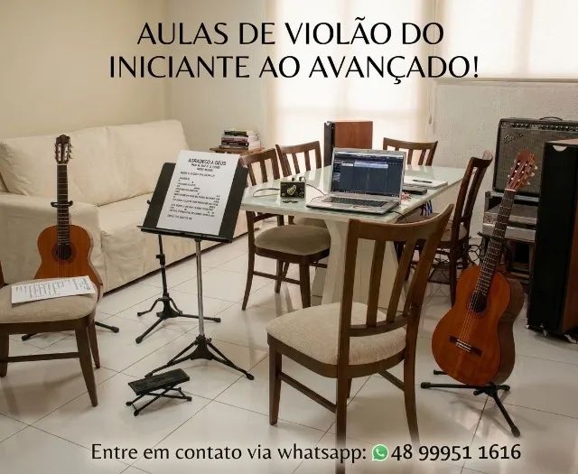 Aula de Violão Toque sua 1ª música a partir da 3ª aula - Aulas Individuais 