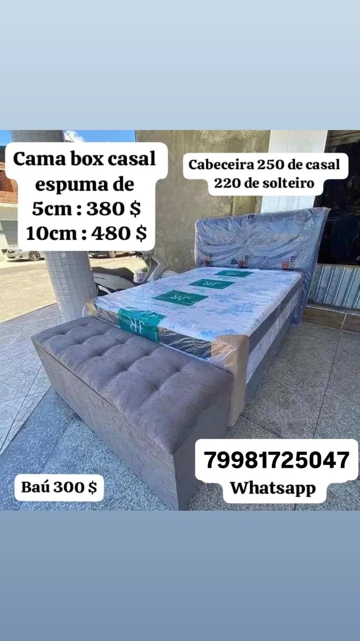 Cama box casal 5cm de espuma