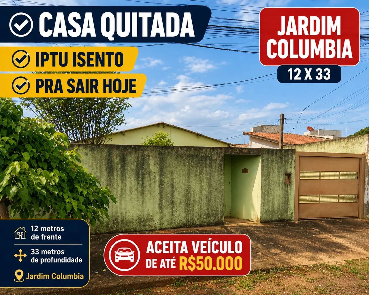 Casa no Jardim Columbia Quitada 