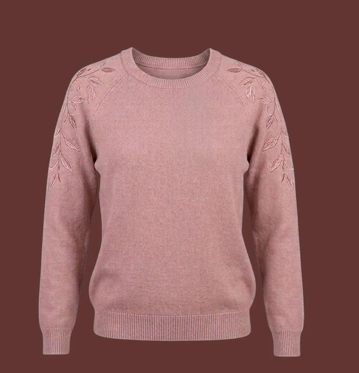 BLUSA MOLETON MANGA COMPRIDA BORDADA - ROSÉ - Foto 2