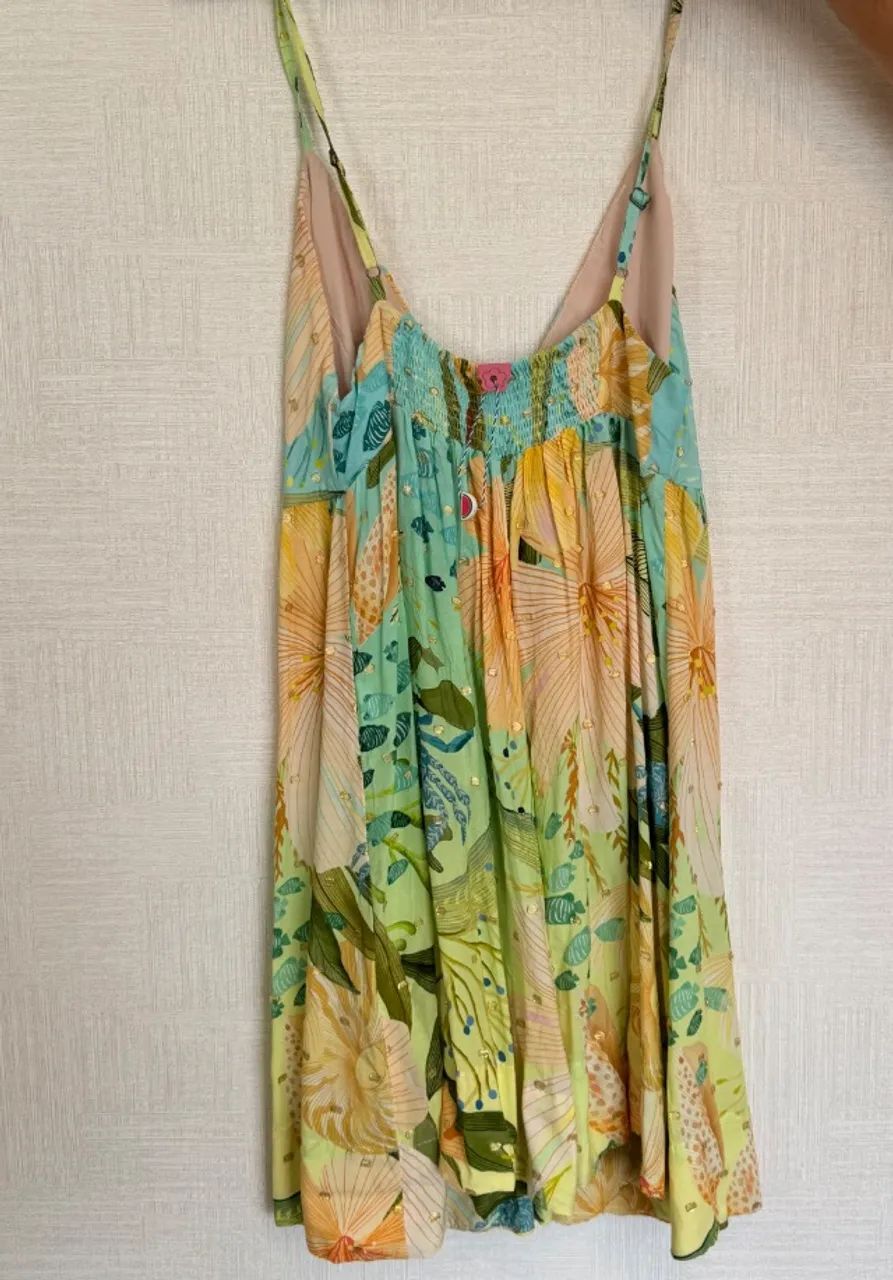 vestido farm estampado tropical m - Foto 3