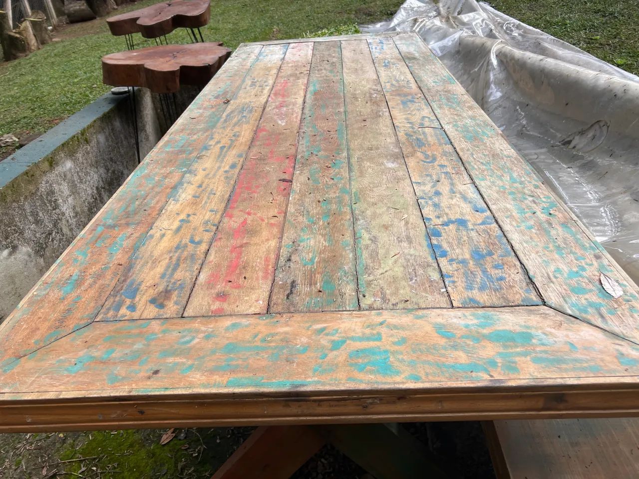 Mesa rustica madeira Demolicao  - Foto 4