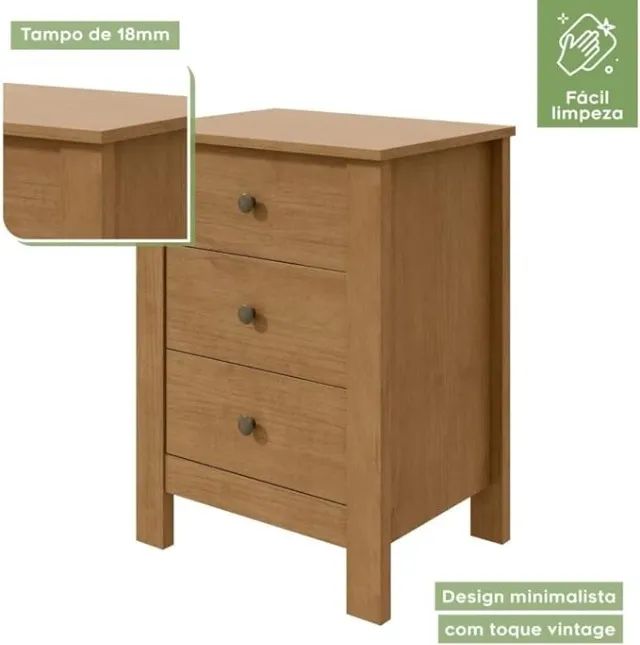 Cômoda Pequena para Lado da Cama Solteiro - Foto 2