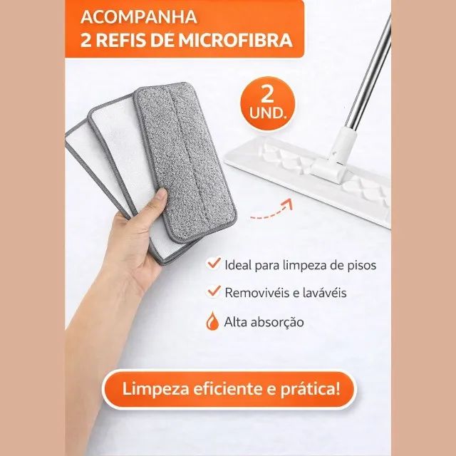 Mop Spray Multifuncional Borrifador Reservatório Microfibra - Foto 5