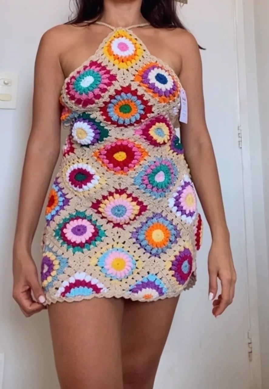 Vestido floral crochê - Foto 3