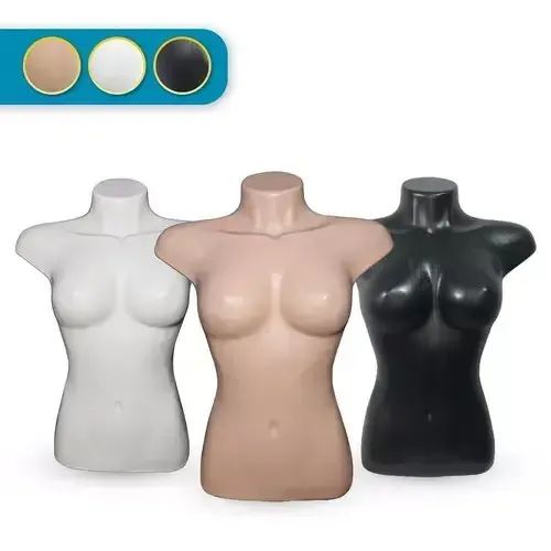 Manequim Feminino Busto de Plástico Bege  - Foto 2