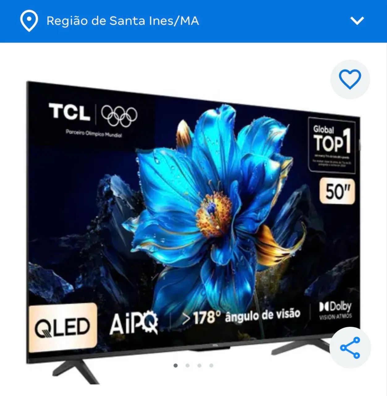 TV SMART TV TCL QLED 50 polegadas 