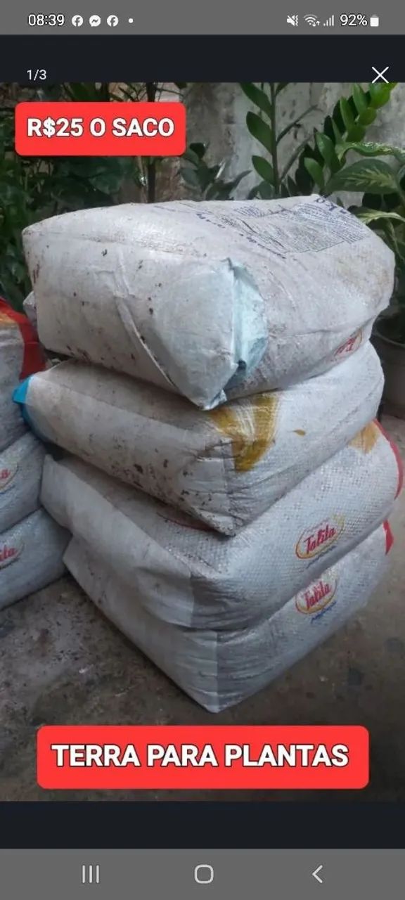TERRA PARA PLANTAS SACO COM CERCA DE 25 A 30 KILOS  - Foto 2