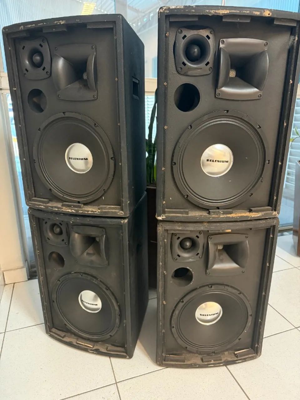 Kit com 4 Caixas de Som Passivas Alto Falante 12 Polegadas