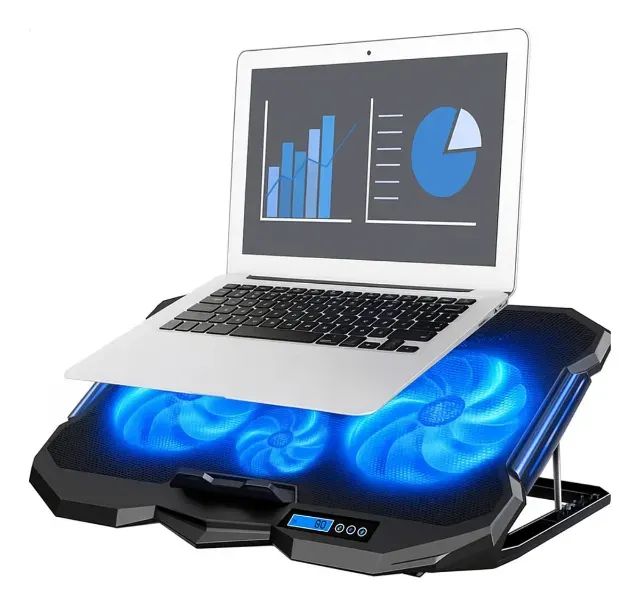 SUPORTE C3TECH NOTEBOOK LAPTOP C/ 4 COOLERS e CONTROLE DE VELOCIDADE