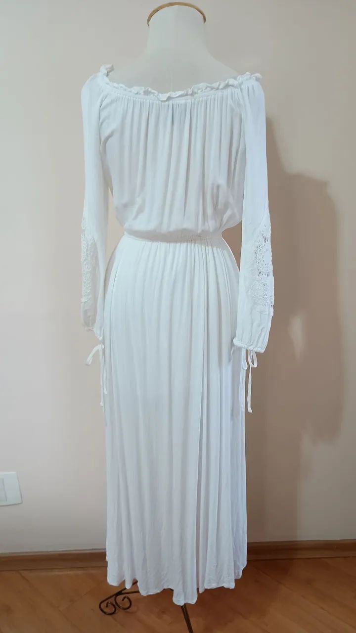Vestido longo branco Forever 21 - Foto 5