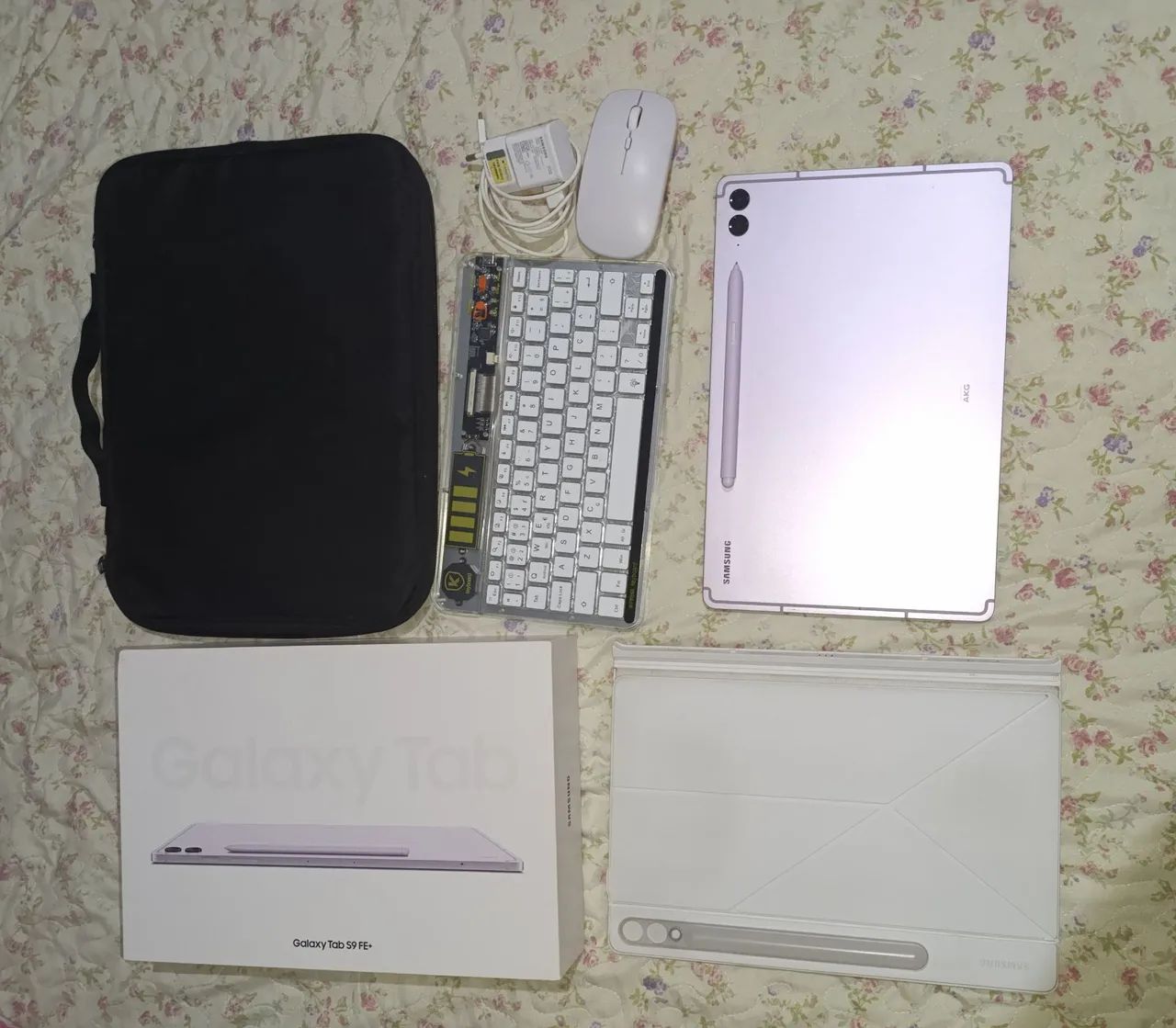 Galaxy Tab S9 FE+ Lavanda 128GB + 8GB RAM | Kit completo com S Pen, teclado e acessórios