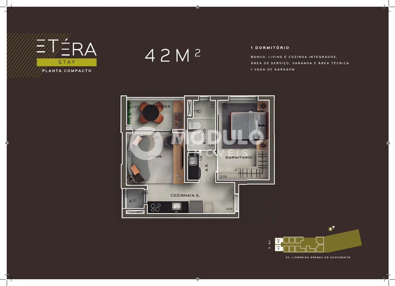 FLAT à venda, 1 quarto, 1 vaga, GAVEA - Uberlândia/MG - Foto 5