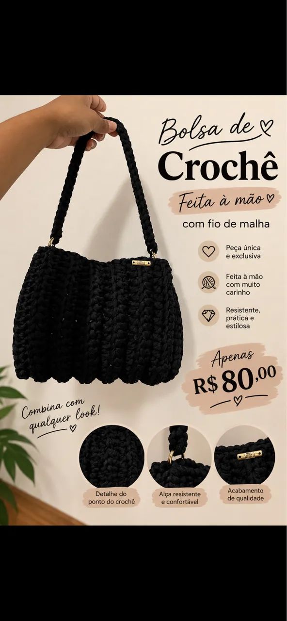 Vende se bolsa de croche