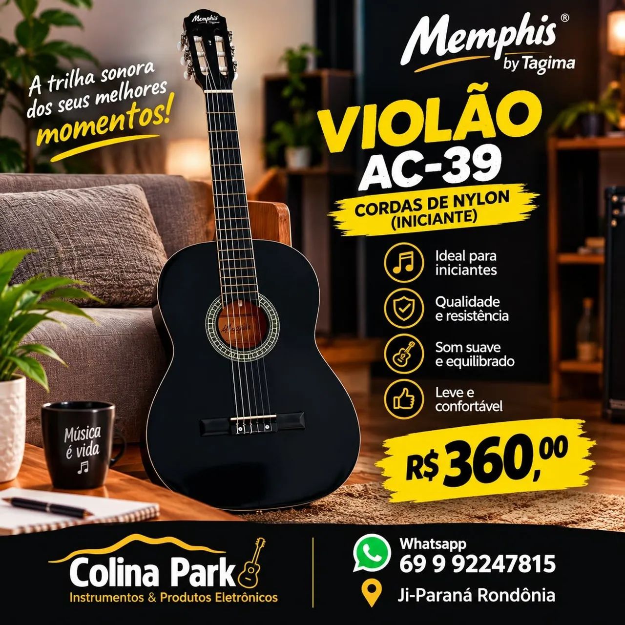 Violão Memphis AC-39 