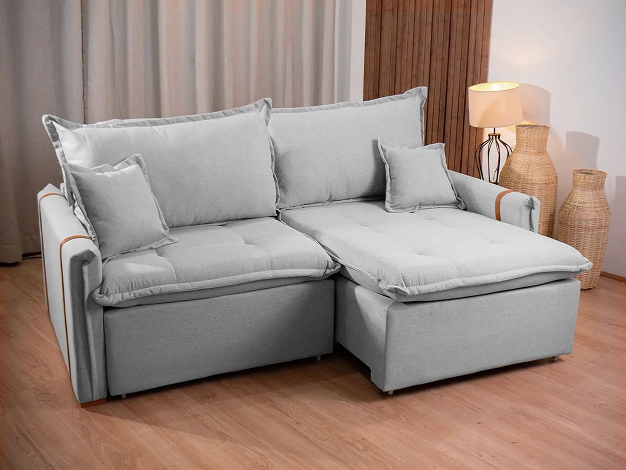 Sofá Cama Retrátil 1,80m Milano Molas Ensacadas a8 - Foto 3