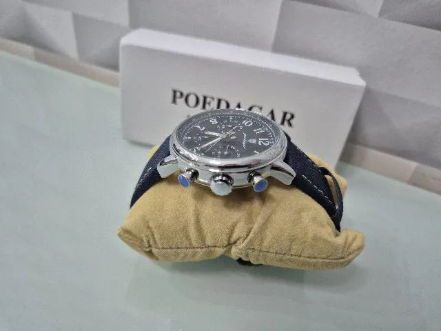 Relógio de pulso Poedagar 808 Silver Blue com pulseira em nylon - Foto 5