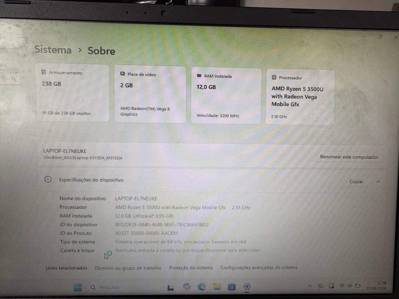 Notebook asus modelo : M515D
