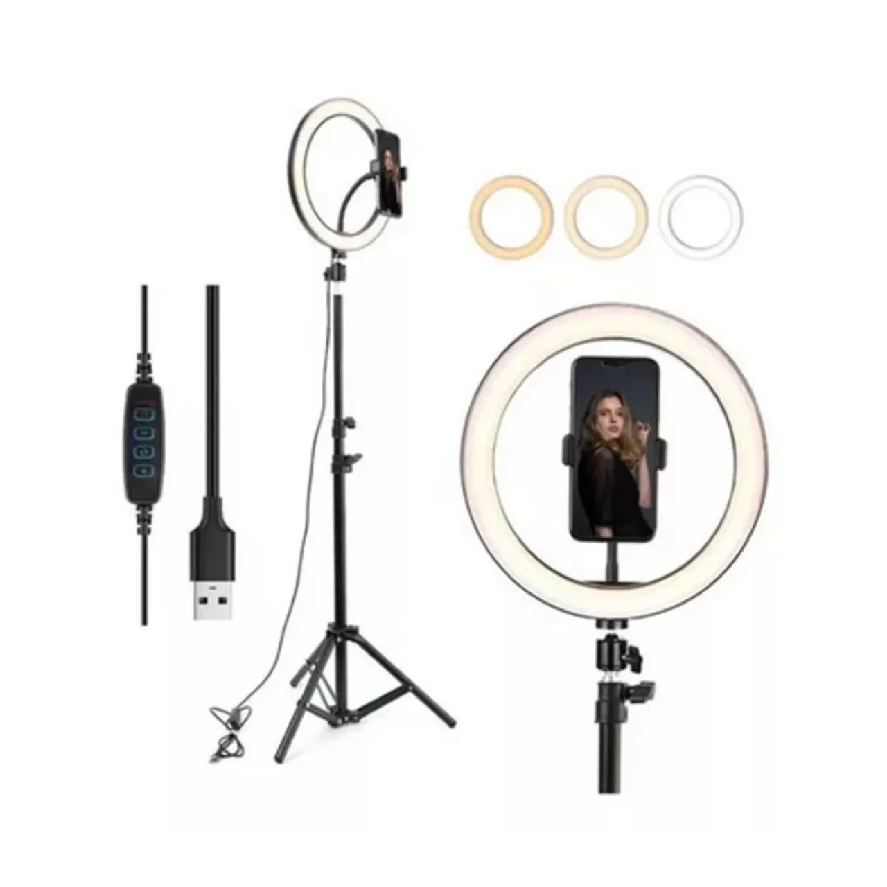 Iluminador ring ligth com tripé 2 metros  - Foto 4
