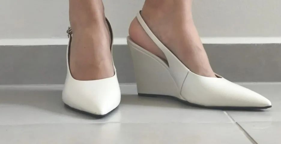 scarpin anabela- branco -N.36 -Novo 