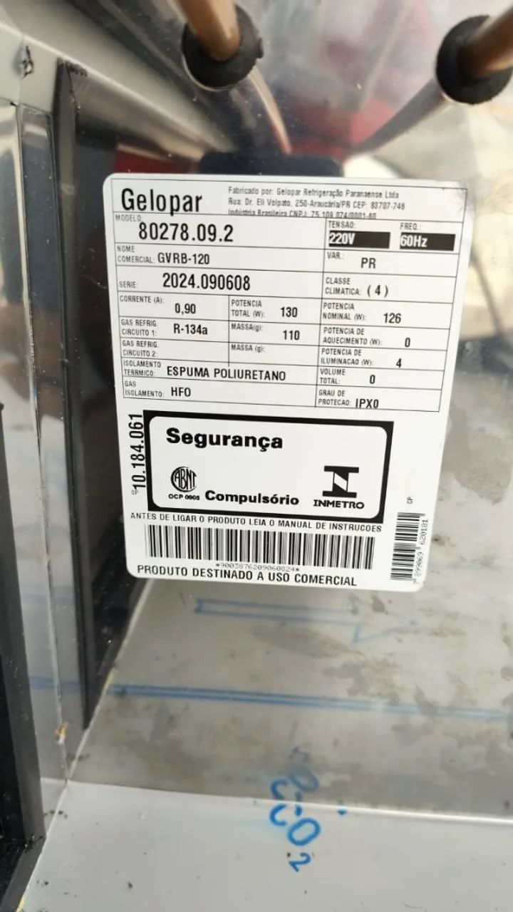 Vitrine de Sushi Refrigerada Gelopar 1,20m Preta - NOVA (Nunca Usada) - Foto 2