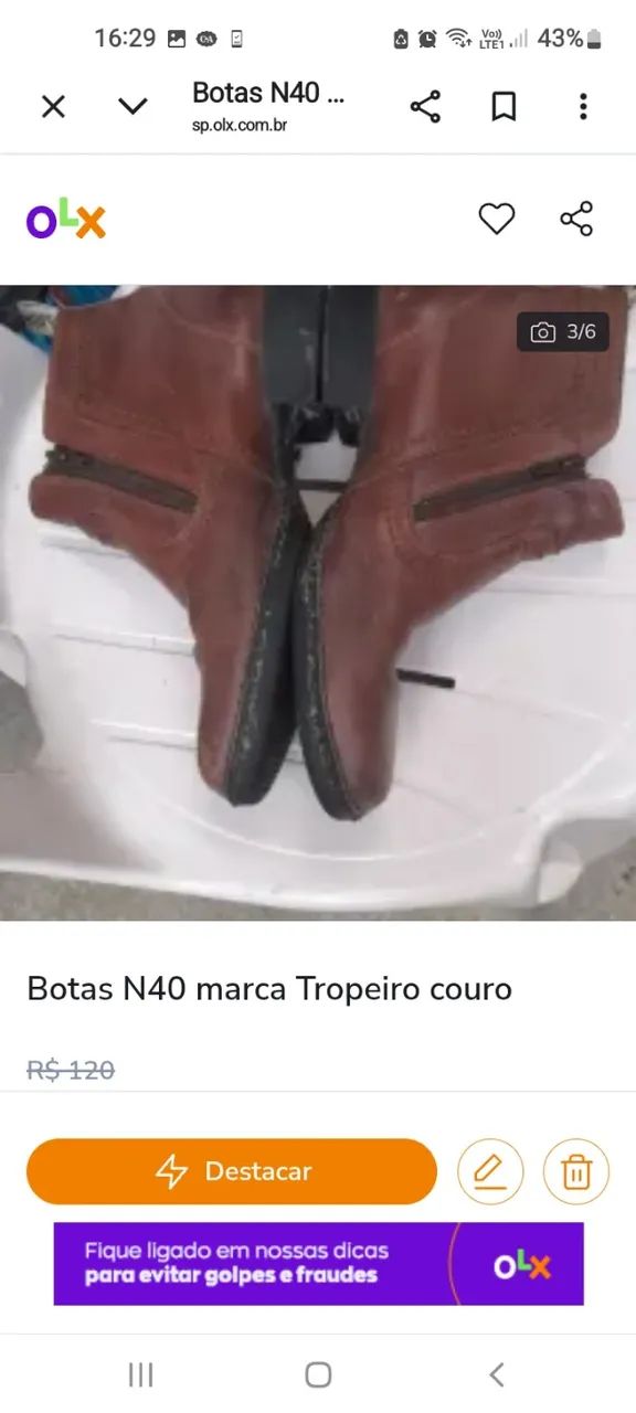Botas N40  marca Tropeiro couro  - Foto 5