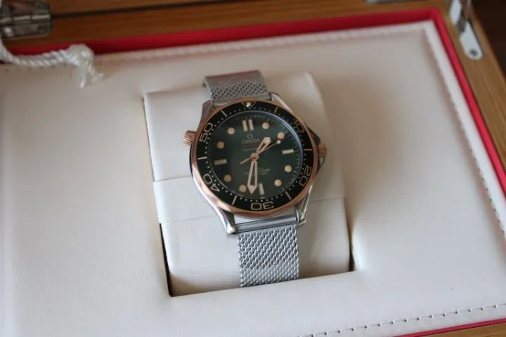 Relógio Omega Seamaster 42mm Automático - Mesh Verde Rosé Prem AAA+ - Foto 2