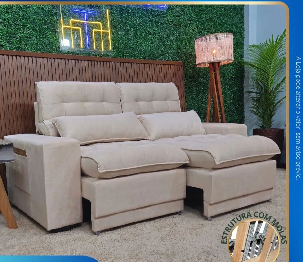 Sofa retrátil e reclinável p/4 lugares